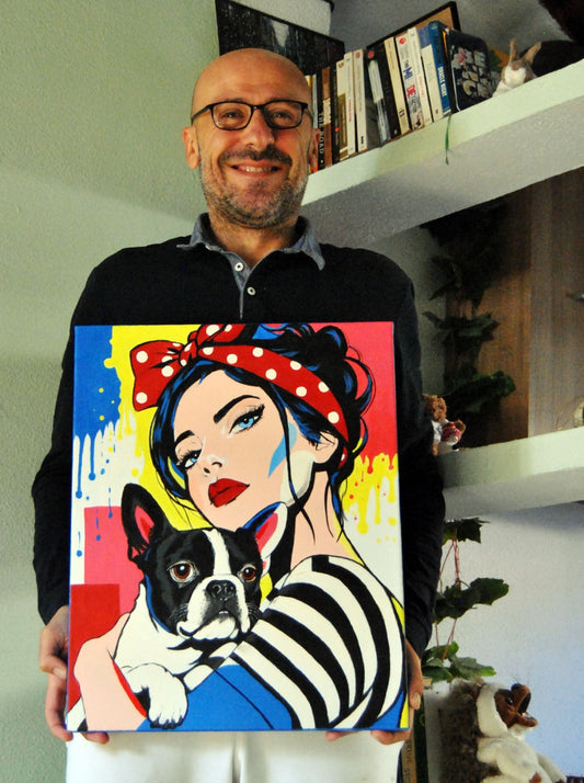 Cuadro pop art con el autor