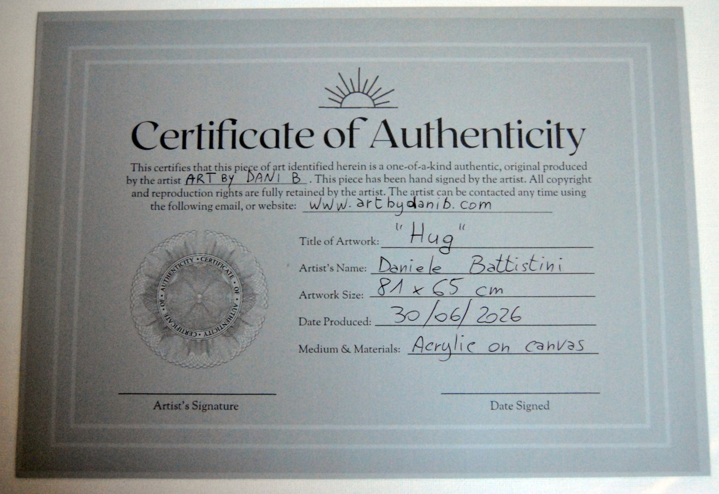 Cuadro contemporáneo para decoración e interiorismo, con certificado de autenticidad