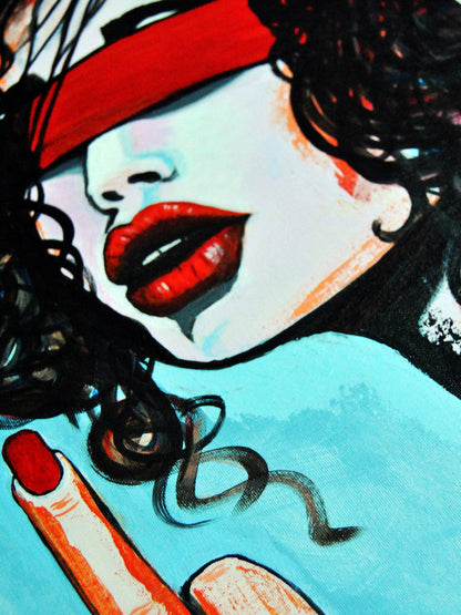 cuadro original pintado en acrílico sobre lienzo de 40 × 30 cm, para decoración e interiorismo