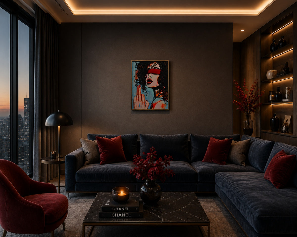Obra figurativa contemporánea ideal para decoración de salones, hogares, tiendas e interiores.