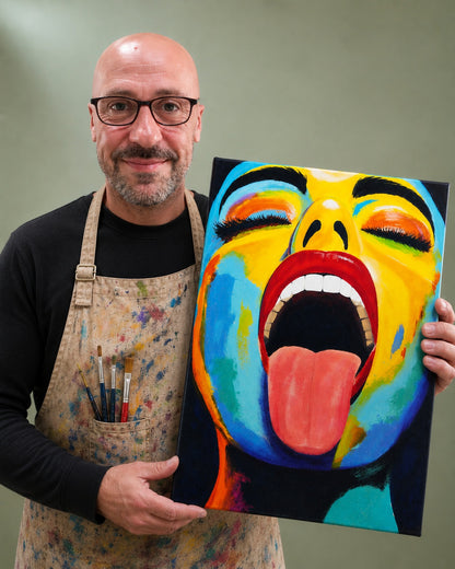 cuadro original pintado con acrílico sobre lienzo ideal para decoración de hogar o tienda o cafetería