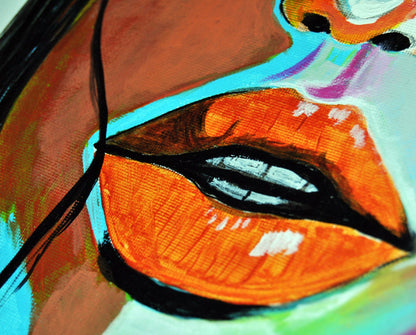 cuadro original pintado con acrílico sobre lienzo ideal para decoración de hogar o tienda o cafetería