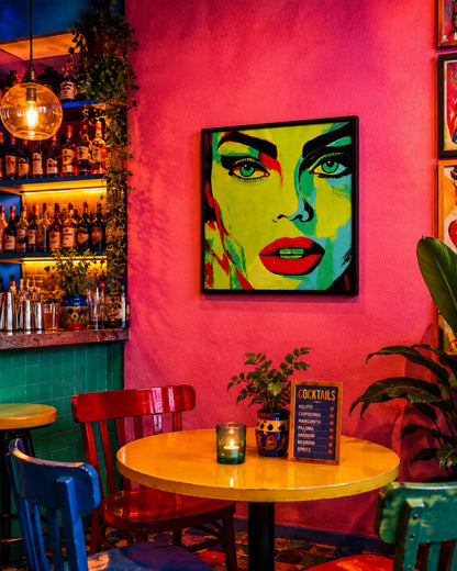 cuadro original pintado con acrílico sobre lienzo ideal para decoración de hogar o tienda o cafetería