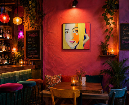 cuadro original pintado con acrílico sobre lienzo ideal para decoración de hogar o tienda o cafetería