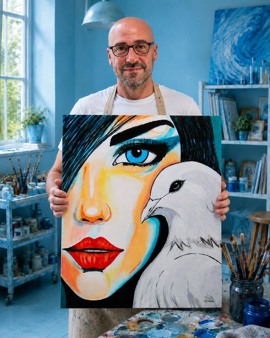 cuadro original pintado con acrílico sobre lienzo ideal para decoración de hogar o tienda o cafetería