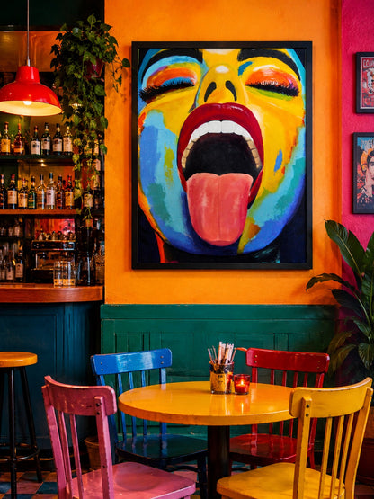 cuadro original pintado con acrílico sobre lienzo ideal para decoración de hogar o tienda o cafetería
