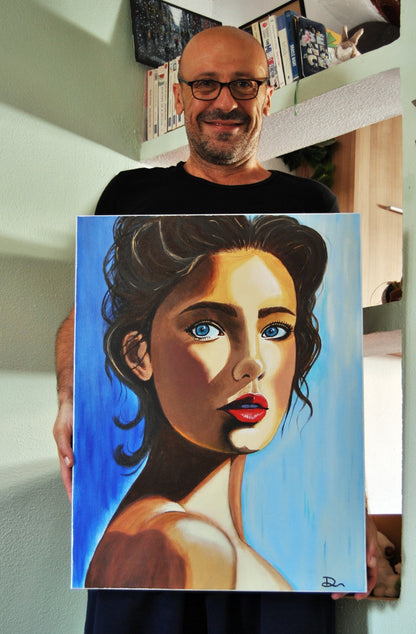 cuadro original pintado con acrílico sobre lienzo ideal para decoración de hogar de lujo o tienda o cafetería