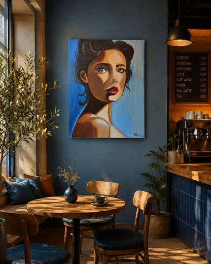 cuadro original pintado con acrílico sobre lienzo ideal para decoración de hogar de lujo o tienda o cafetería