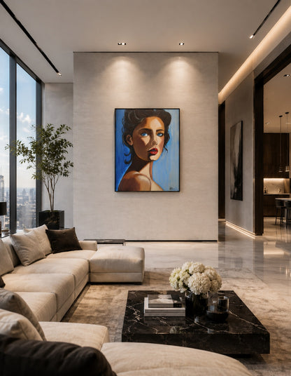 cuadro original pintado con acrílico sobre lienzo ideal para decoración de hogar de lujo o tienda o cafetería