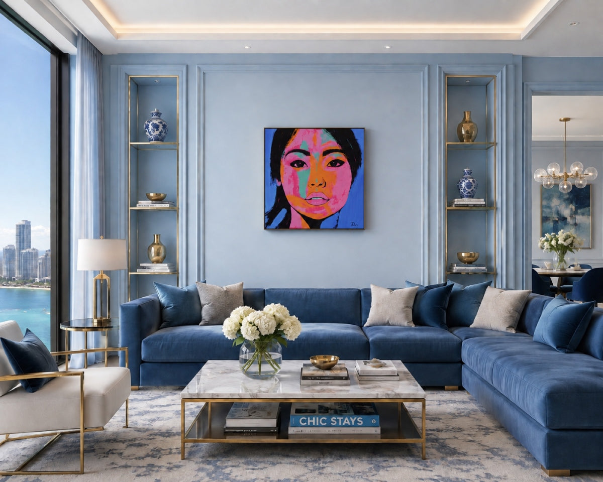 Retrato contemporáneo para decoración de pisos de lujo