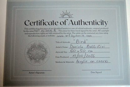 Cuadro original decorativo con acrílico con certificado de autenticidad