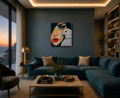 Cuadro original con un pájaro ideal para decorar pisos de lujo