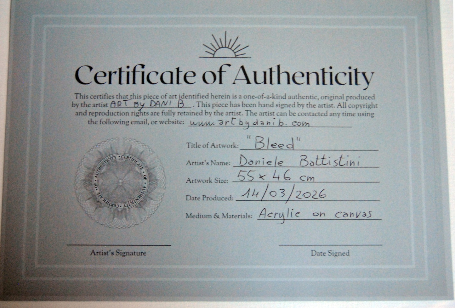 obra contemporánea original con certificado de autenticidad