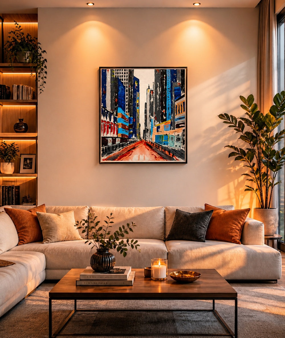 Pintura contemporánea decorativa urbana ideal para hogar