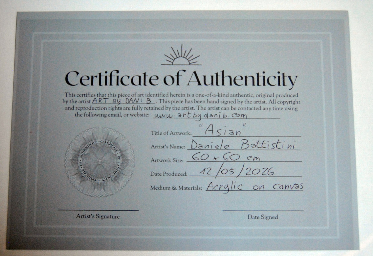 Retrato contemporáneo original con certificado de autenticidad