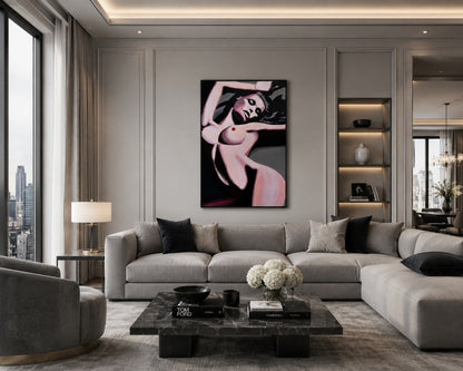 Pintura contemporánea de cuerpo de mujer para decoración de hogar de lujo