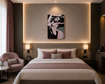 Pintura contemporánea de cuerpo de mujer para decoración de hotel