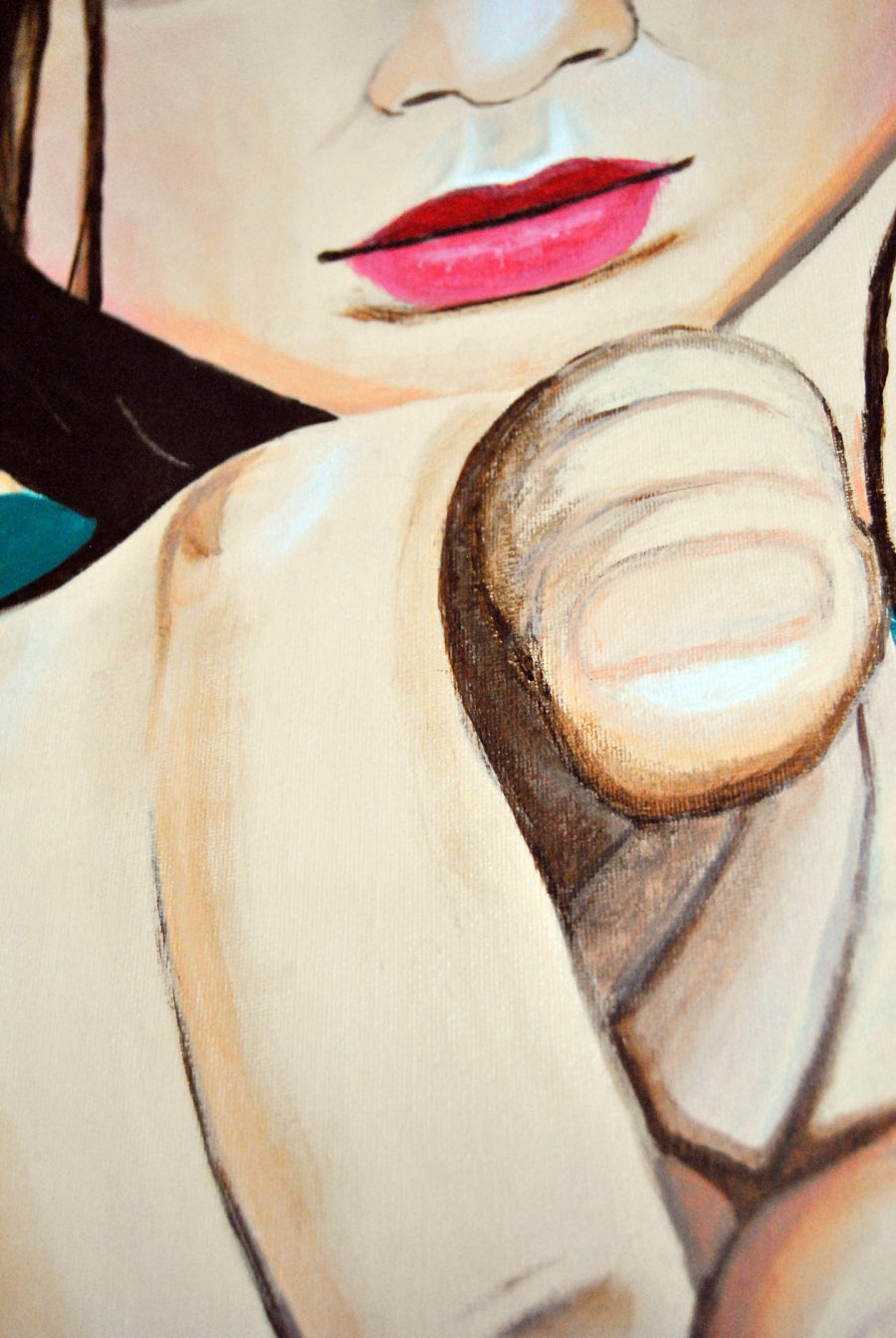 pintura en acrílico sobre lienzo para decoración de hoteles, casas de lujo o restaurantes