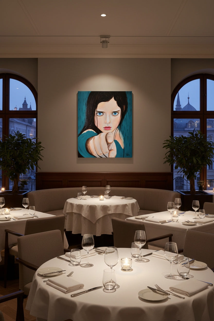 pintura en acrílico sobre lienzo ideal para decoración de restaurantes