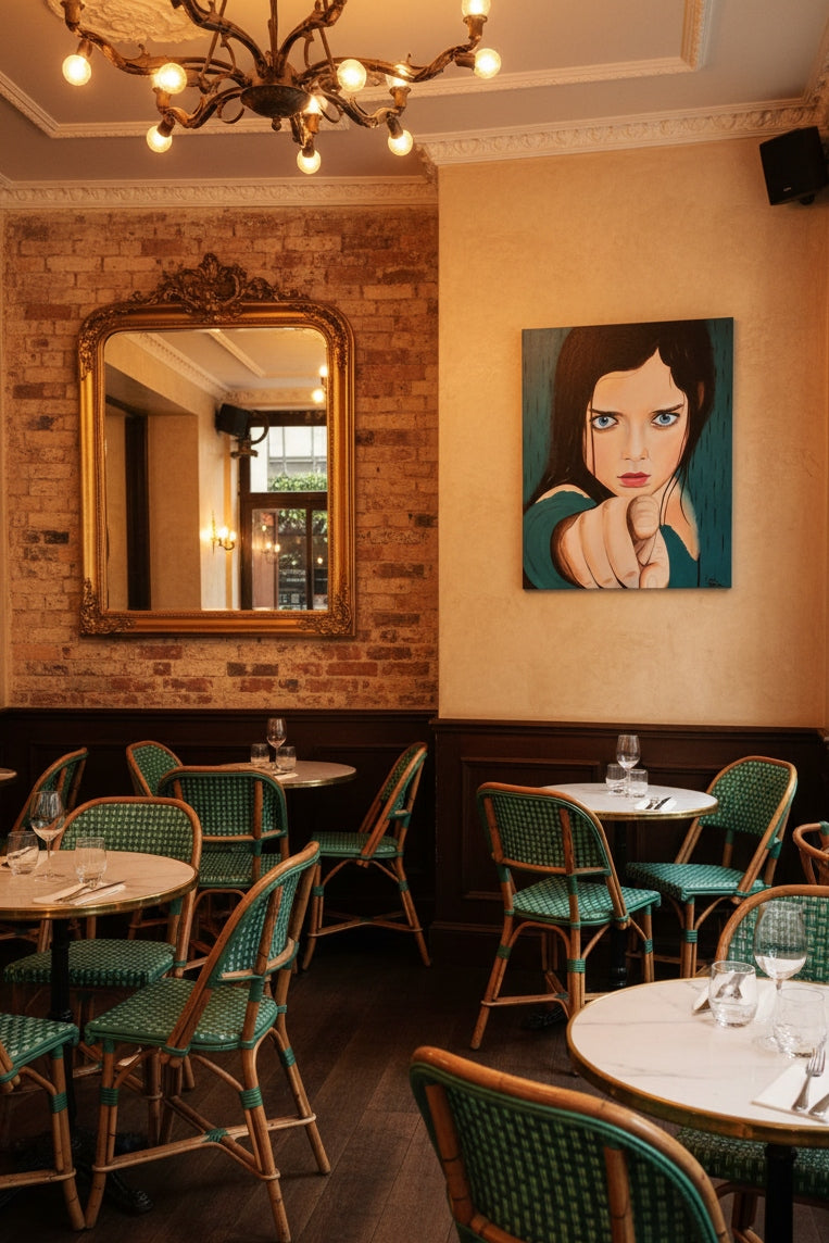 cuadro original pintado a mano ideal para decoración de bistrot