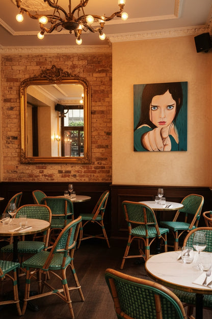 cuadro original pintado a mano ideal para decoración de bistrot