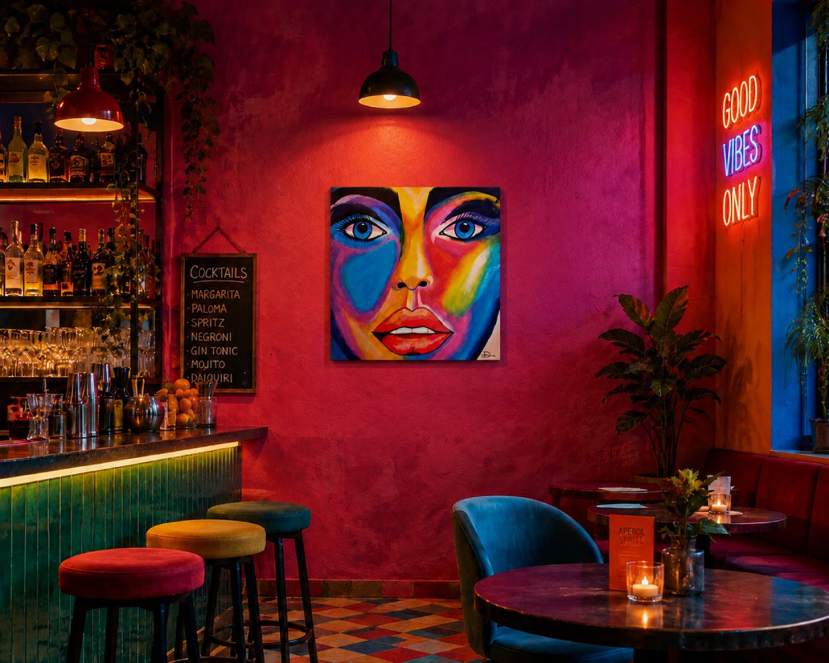 pintura original figurativa para decoración de cafeterías y restaurantes