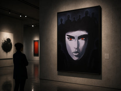 pintura contemporánea figurativa con mirada inquietante