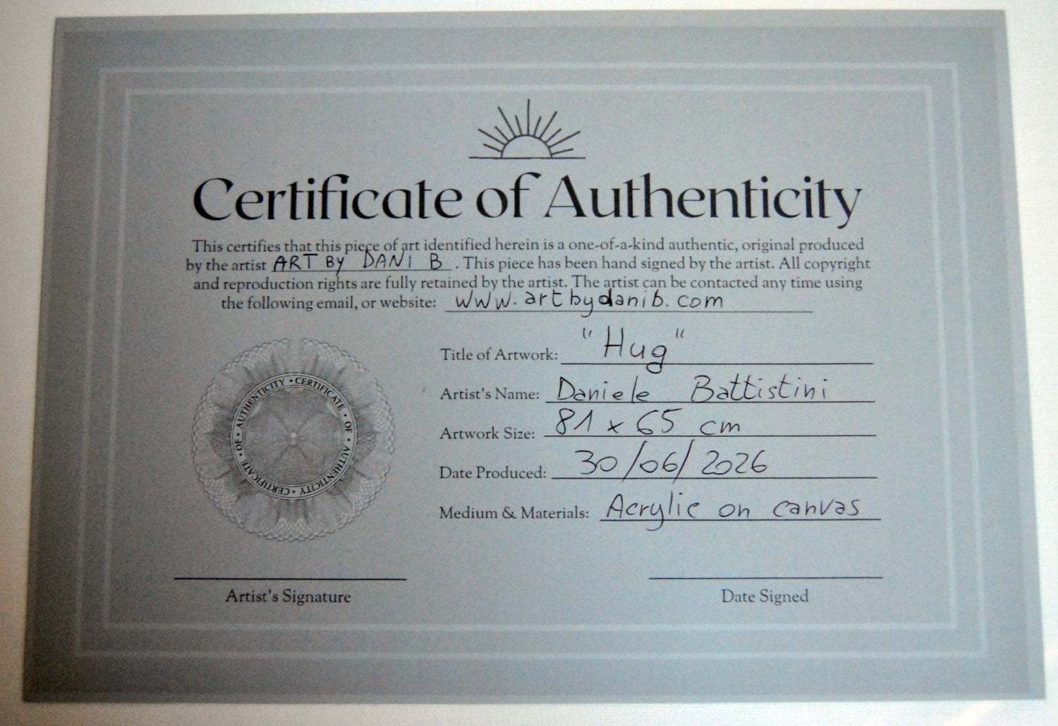 Cuadro contemporáneo para decoración e interiorismo, con certificado de autenticidad