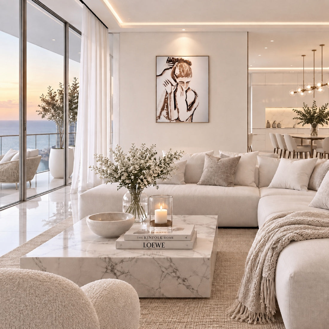 Cuadro contemporáneo con figuras y abrazo, para decoración de pisos de lujo