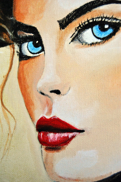 Pintura decorativa con mujer elegante