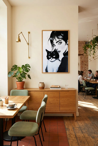 Cuadro hecho a mano para cafeterías