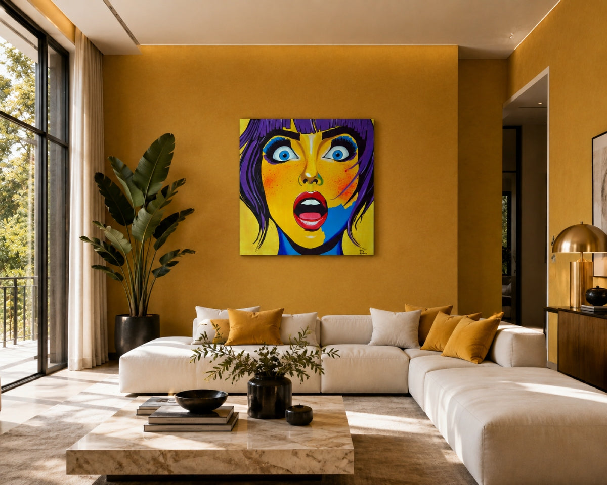 cuadro original pop art ideal para decoración de piso de lujo, salón, hotel