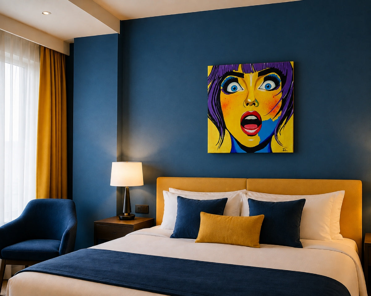 pintura original pop art para decoración de piso de lujo, hotel o restaurante