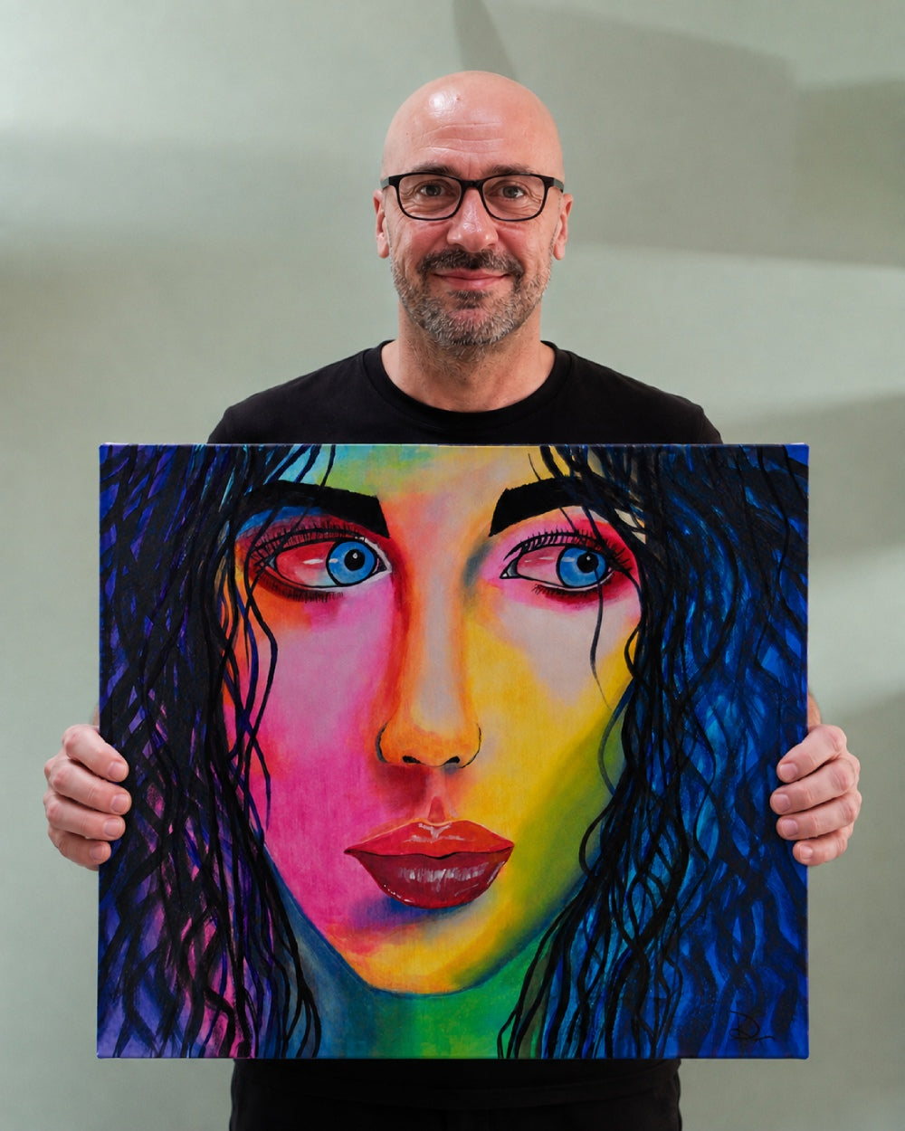 Pintura contemporánea colorida ideal para decoración